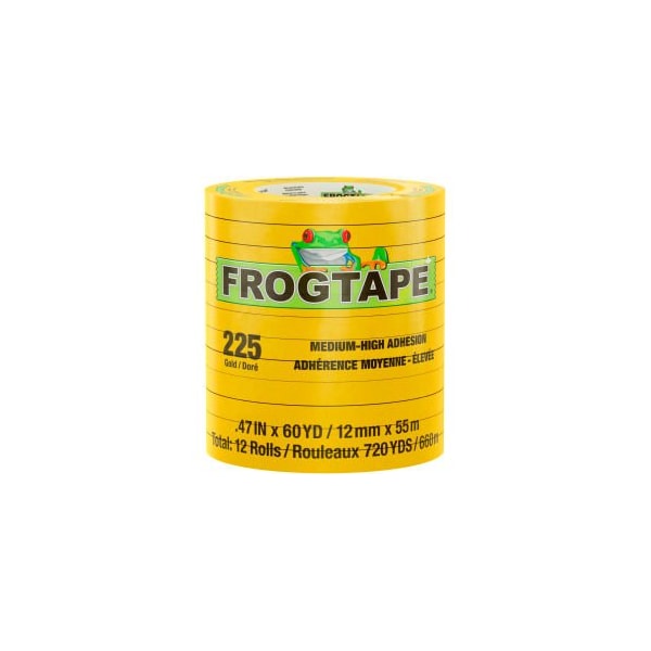 Shurtape FrogTape Performance Grade, Moderate Temperature Masking Tape, Gold, 12mm x 55m - Case of 96 105318 - main